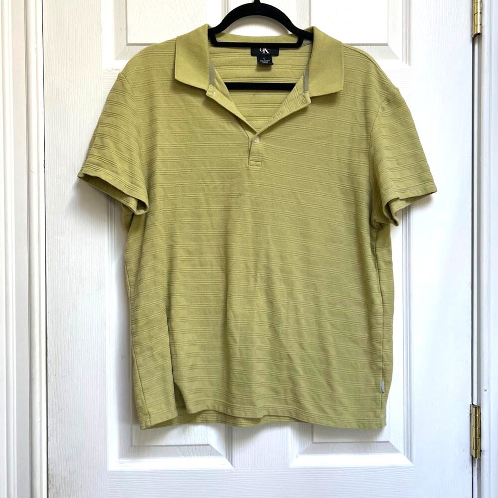 Calvin Klein 100% Cotton Textured Lightweight Collared Shirt